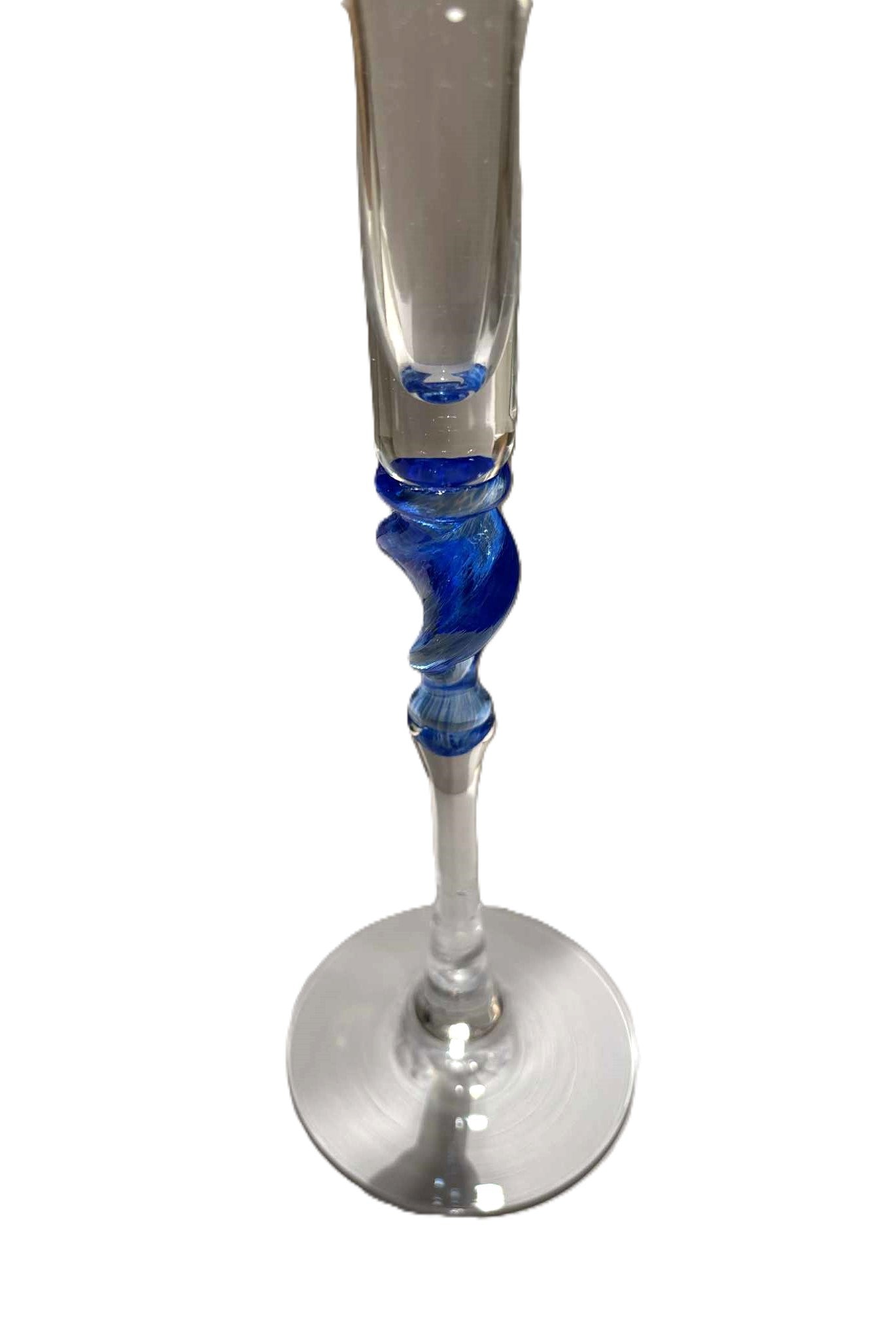 Beautiful mouth-blown glass candlestick, Denmark 1990s