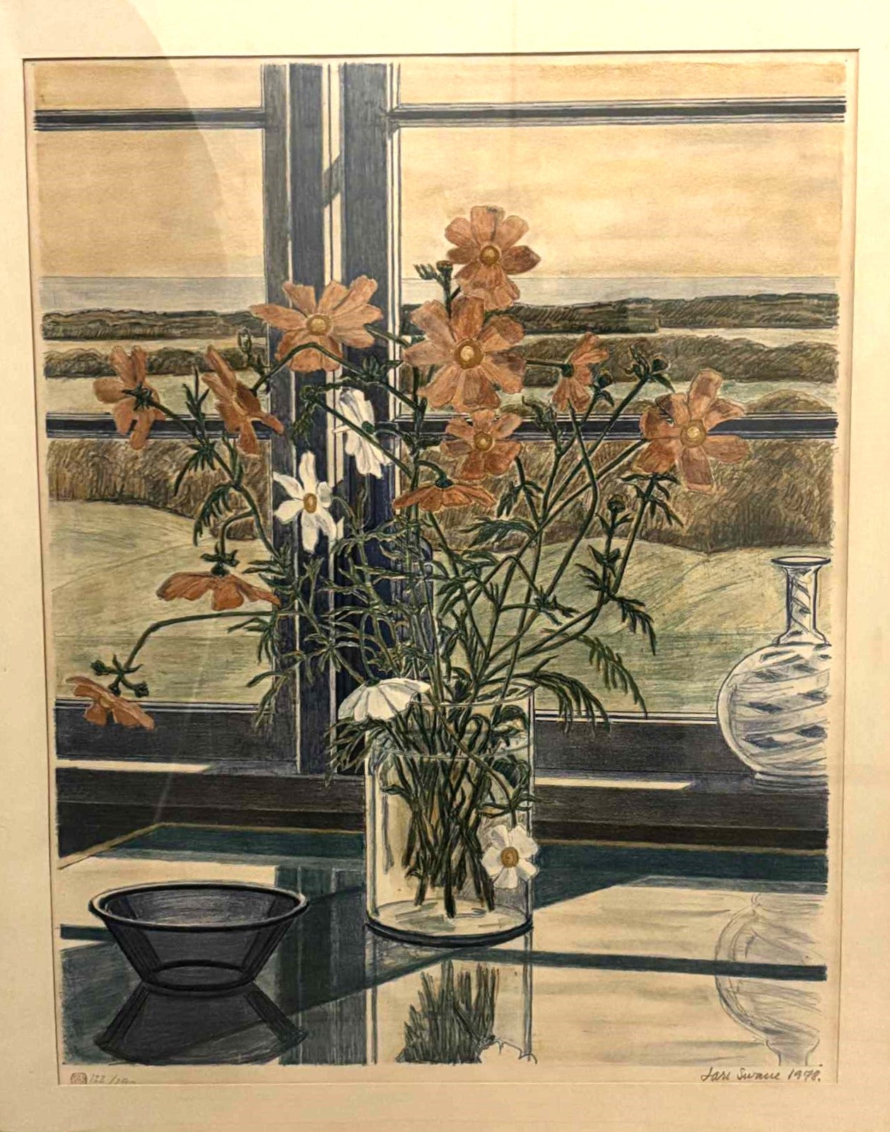 Beautiful and calm lithograph by Lars Swane (1913-2002), dated 1978