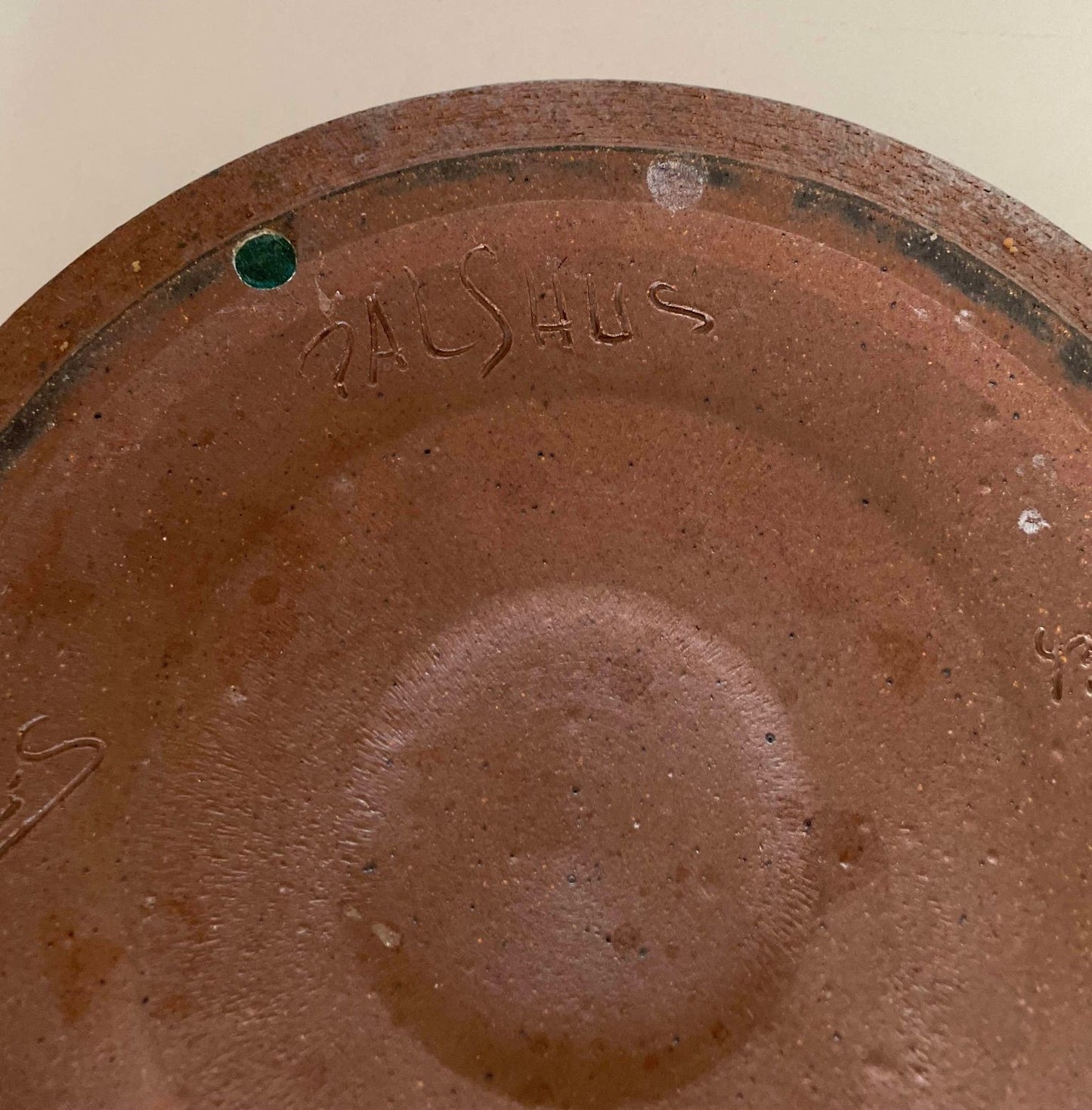 Danish Mid-Century Chamotte Stoneware Disk From Palshus