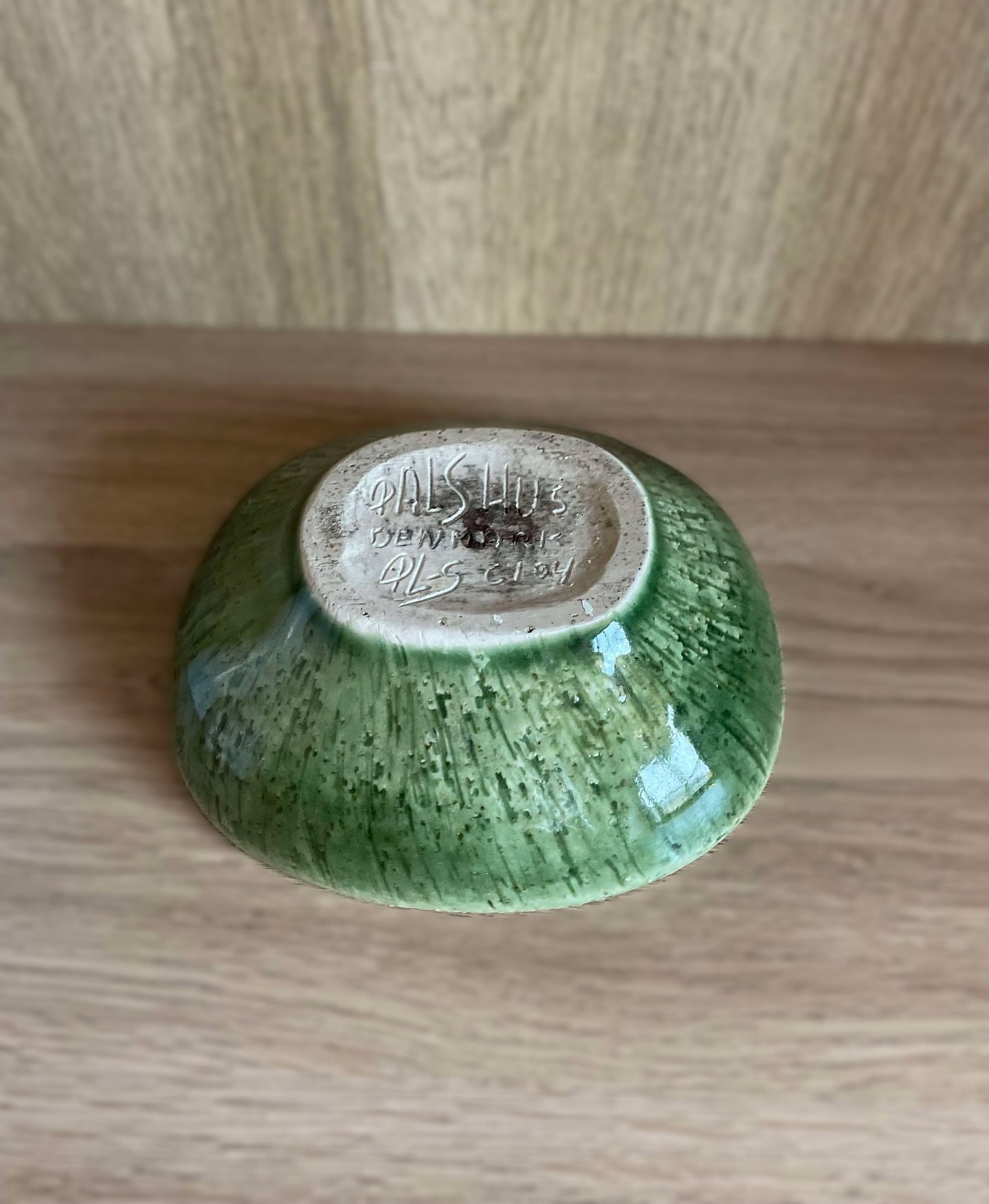 Per Linnemann Schmidt Palshus Green Glazed Stoneware Bowl, 1960s