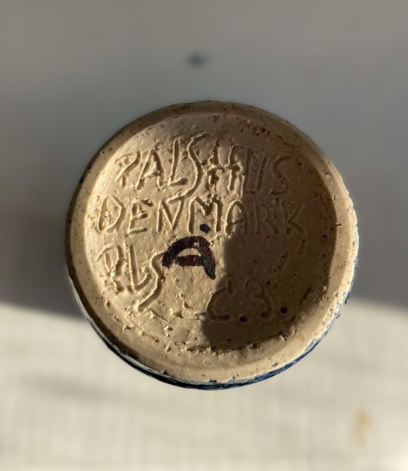 Tall and slim stoneware vase in Chamotte style by Palshus, Denmark 1960s