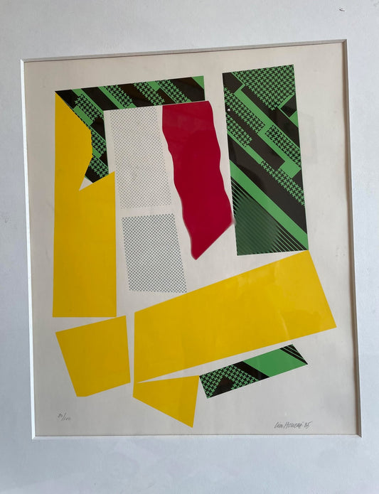 "Kubistisk komposition" 1986 af kunstneren Lise Honoré