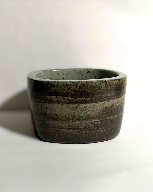 Palshus glaseret stentøjsskål i smukke natur nuancer, Danmark 1960erne