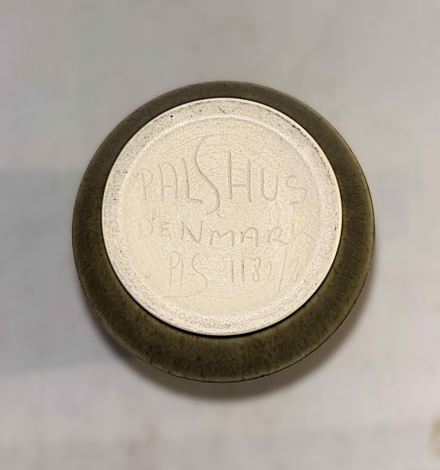 1960年代、デンマーク、パルシュース産の緑色の野ウサギの毛皮釉を施したミッドセンチュリーのストーンウェアの花瓶