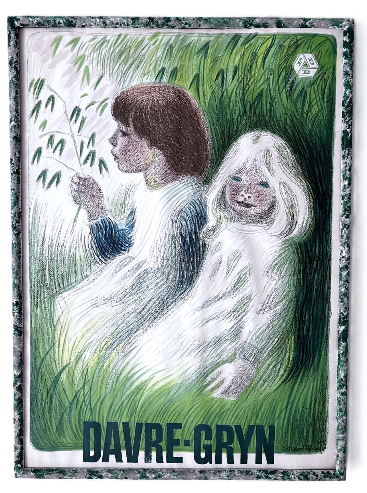 Havre Davre pigerne - Vintage Llitografisk plakat for Davregryn af Aage Sikker Hansen, 1945