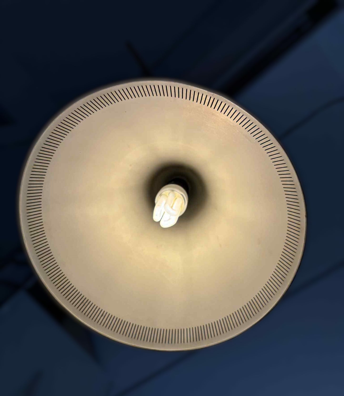 Bent Karlby “Keglen”, hoist pendant with shade of perforated gold-lacquered metal - no. 22544452