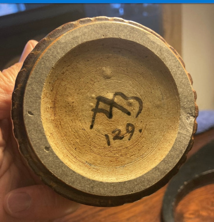 Arne Bang stentøj rillet vase - nr. 0245