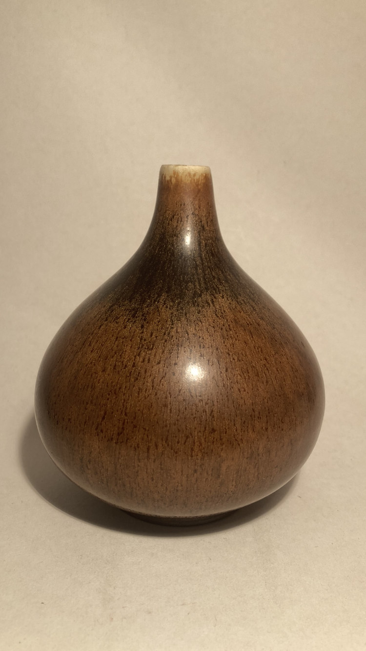 Flot Saxbo vase med harepels glasur - nr. 01382