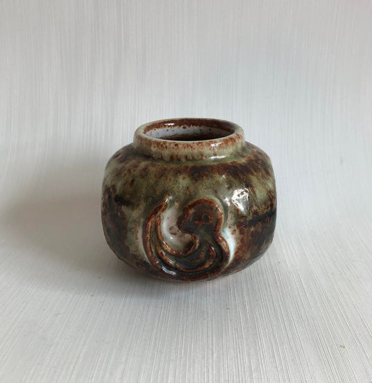 Beautiful small rustic stoneware vase - no. 0899