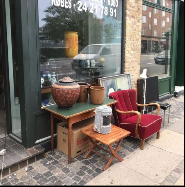 Flot antikt maleri fra 1924 med motiv fra Julebæk ved Hellebæk - nr. 025010