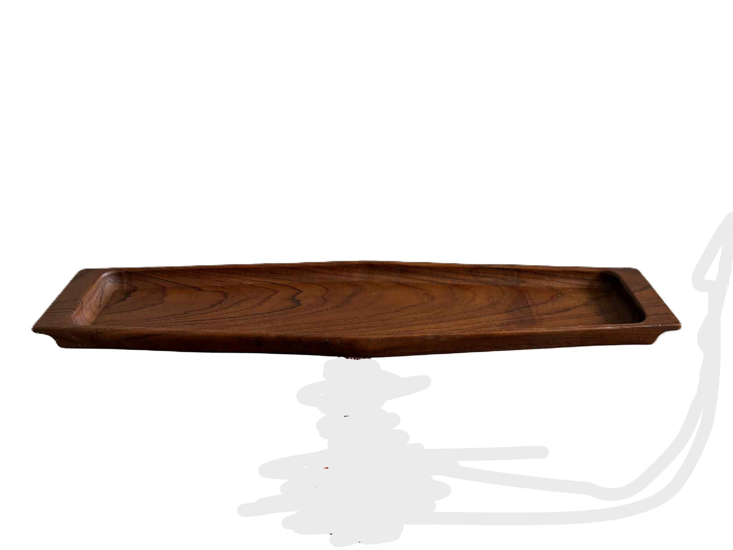 Retro teakfad i et elegant og aflangt design - nr. 02147887