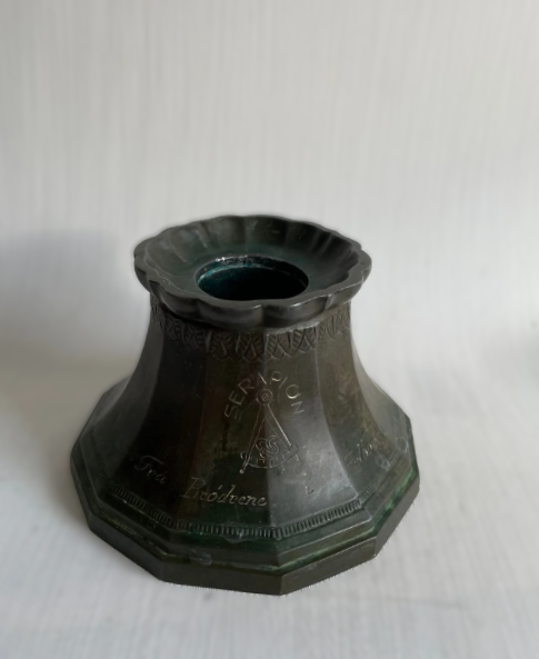 Large solid candlestick holder, design by Just Andersen (1884-1943) - no. 500100