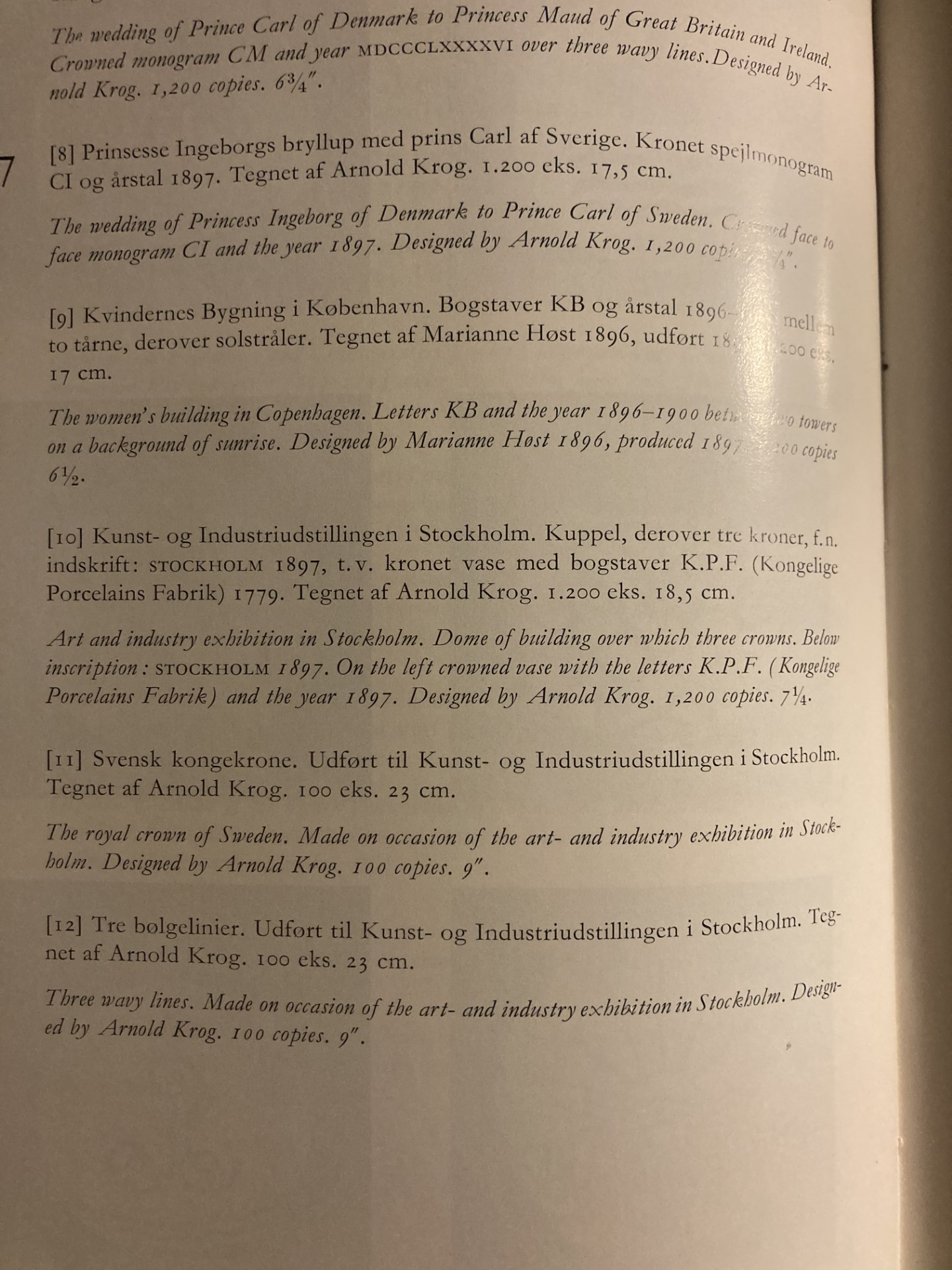 Sjælden antik platte fra Royal Copenhagen – design af Arnold Krog - nr. 0513