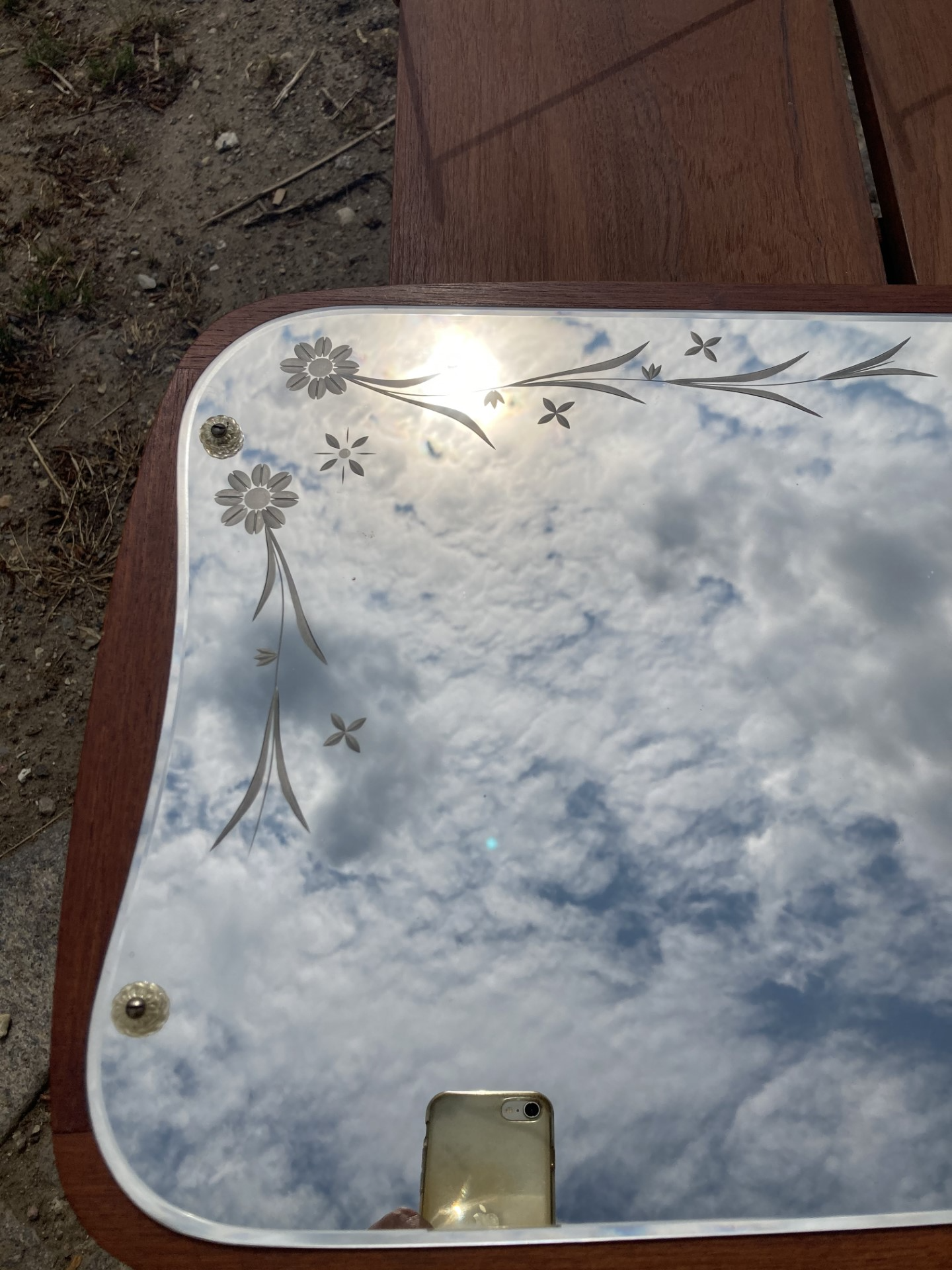 Beautiful teak mirror - no. 0220