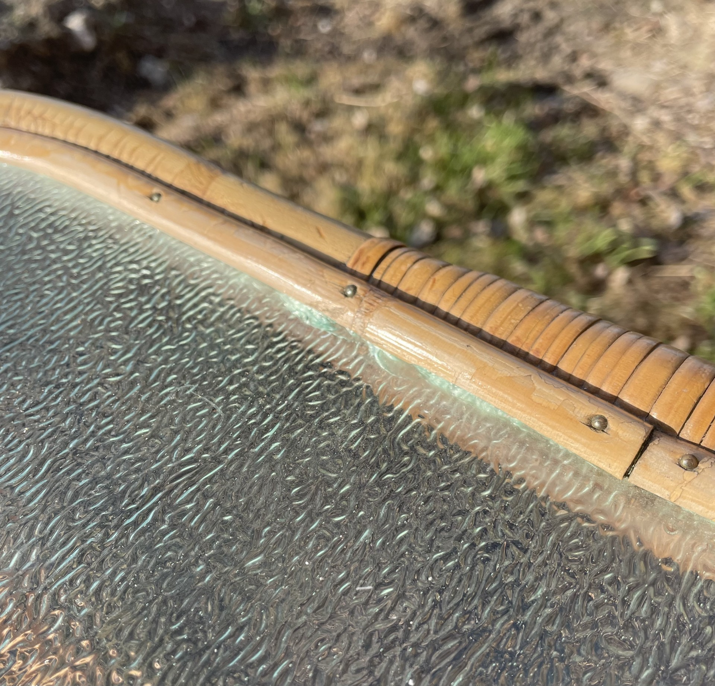 Retro bamboo table on wheels - no. 800350