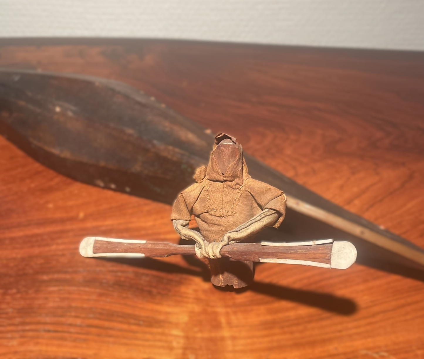 Model of Greenlandic kayak with hunter 1970s - no. 00700