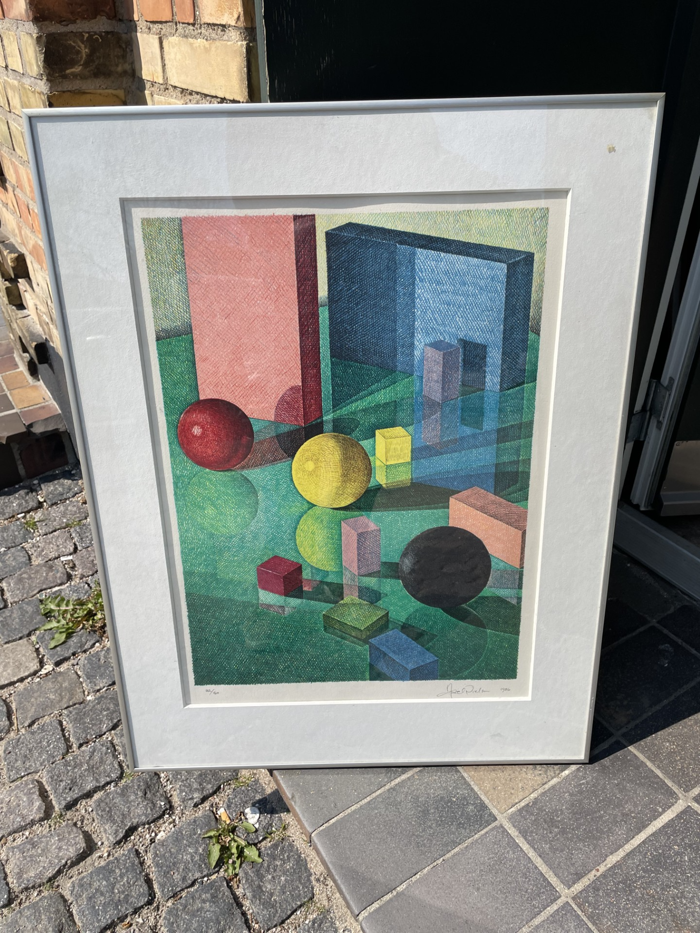 Beautifully framed Axel Nielsen lithograph from 1986 - no. 012087