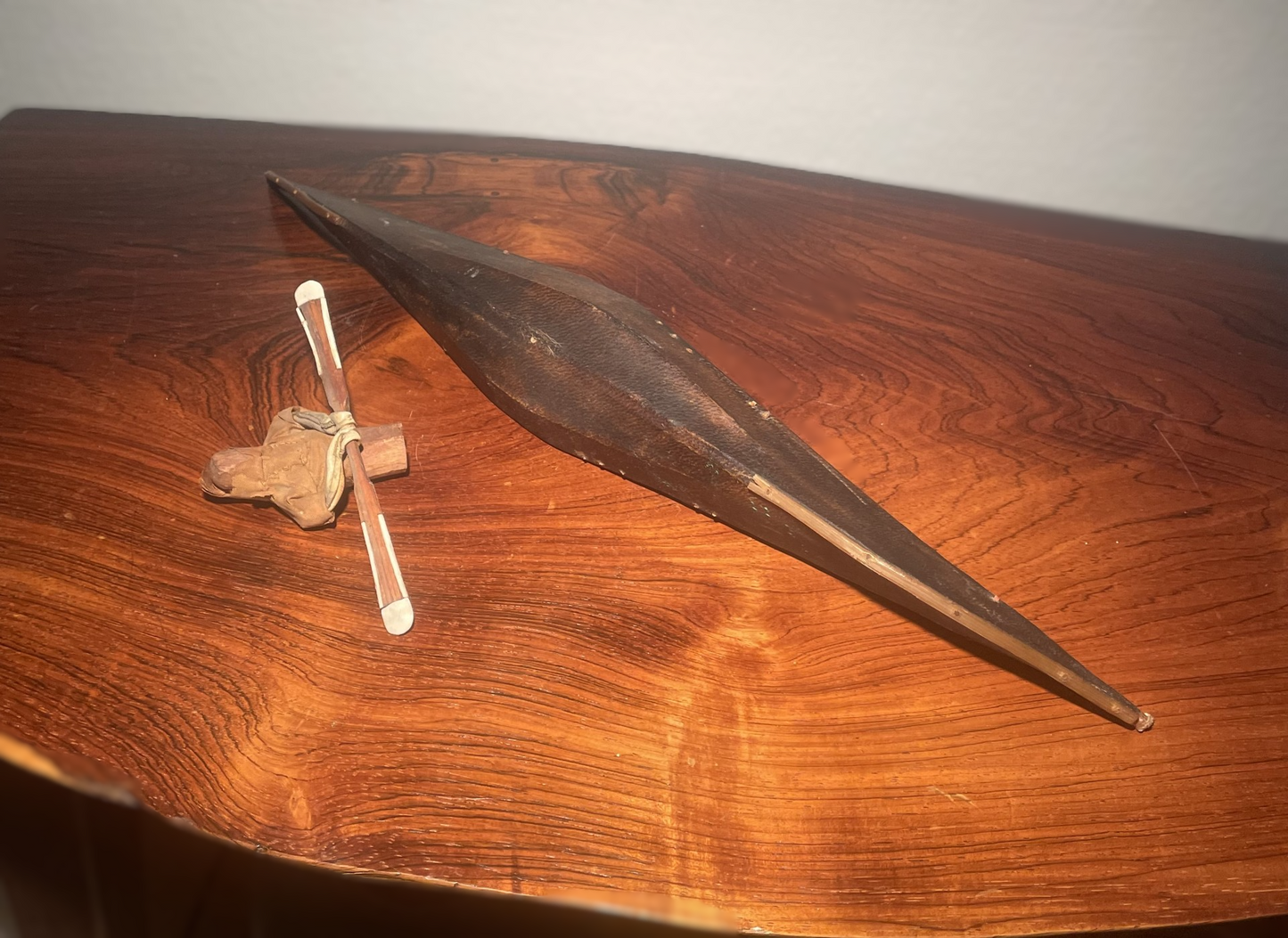 Model of Greenlandic kayak with hunter 1970s - no. 00700