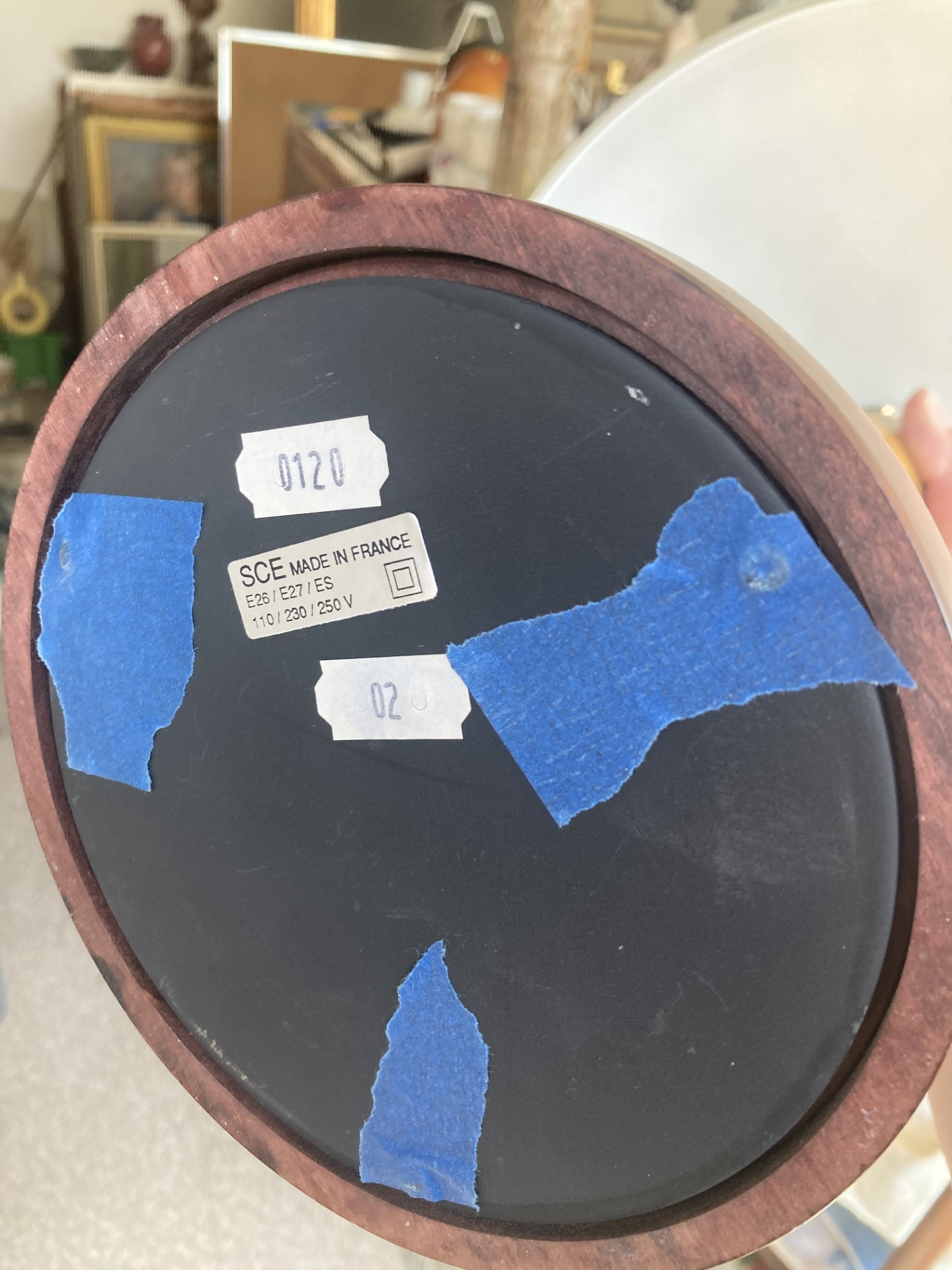 Flot glas bordlampe, made in France - nr. 0202