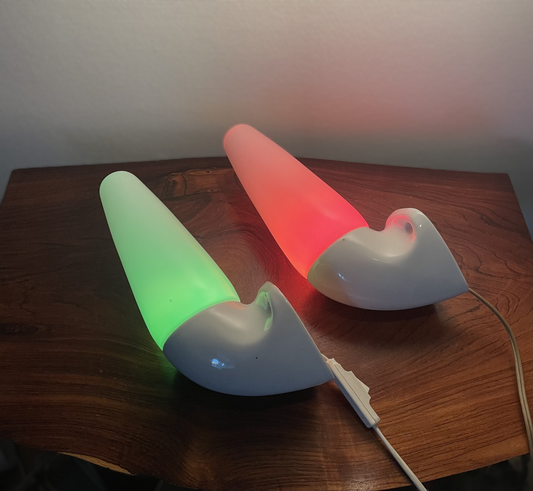 Sigvard Bernadotte design: 1 par Ifo væglamper i hvidt porcelæn og glas - nr. 852963