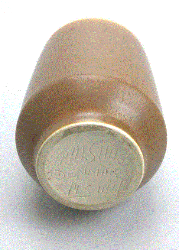 Mid-Century stoneware vase in Brown hare fur glaze from Palshus, Denmark 1960s