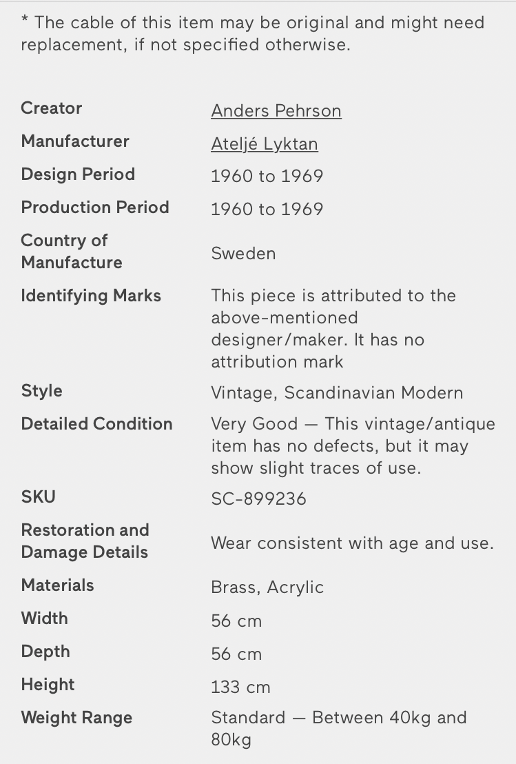 Anders Pehrson floor lamp from Atelje Lyktan, model "Knubbling" - no. 0450