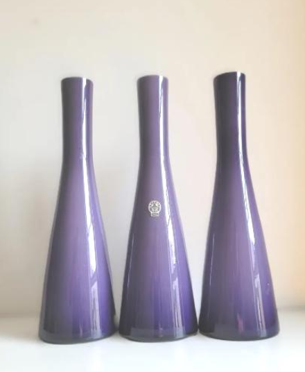 Three Scandinavian Opaline Glass Vases by Jacob E. Bang for “Kastrup-Holmegaard”, Denmark 1960s