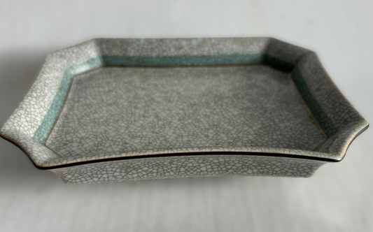 Royal Copenhagen 1961 Krakele Glaze polygon Dish Tray Plate