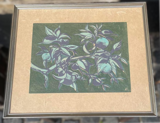 Beautiful vintage Axel Salto woodcut on Japanese paper, pencil signature