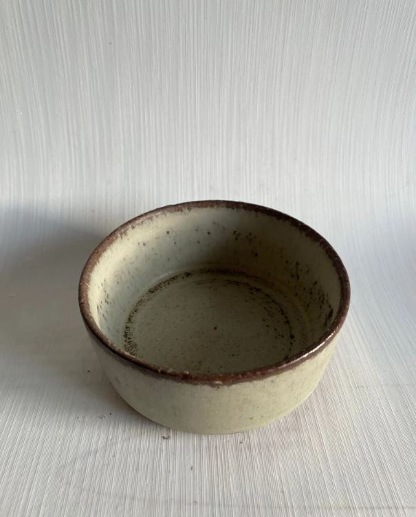 Danish Mid-Century hare fur glaze stoneware bowl from Palshus