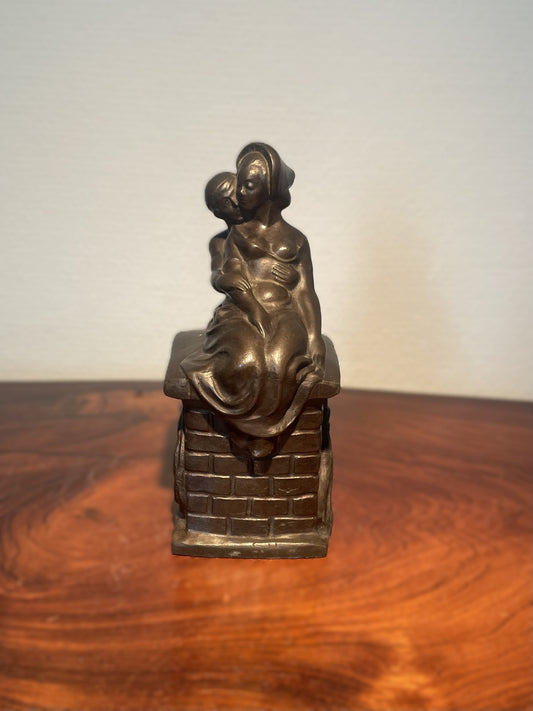 Hans Kongslev figur i patineret tin, Hyrdinden og Skorstensfejeren - nr. 451077