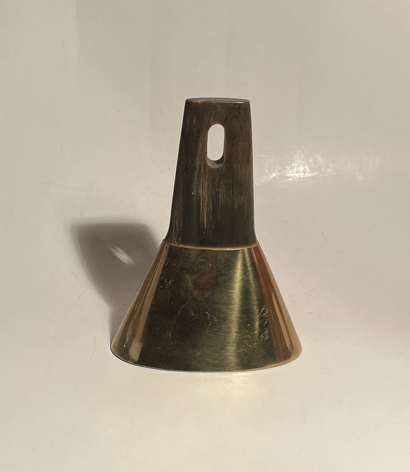 Beautiful brass/horn bell in the Carl Aubock/Karl Hagenauer style - no. 011004