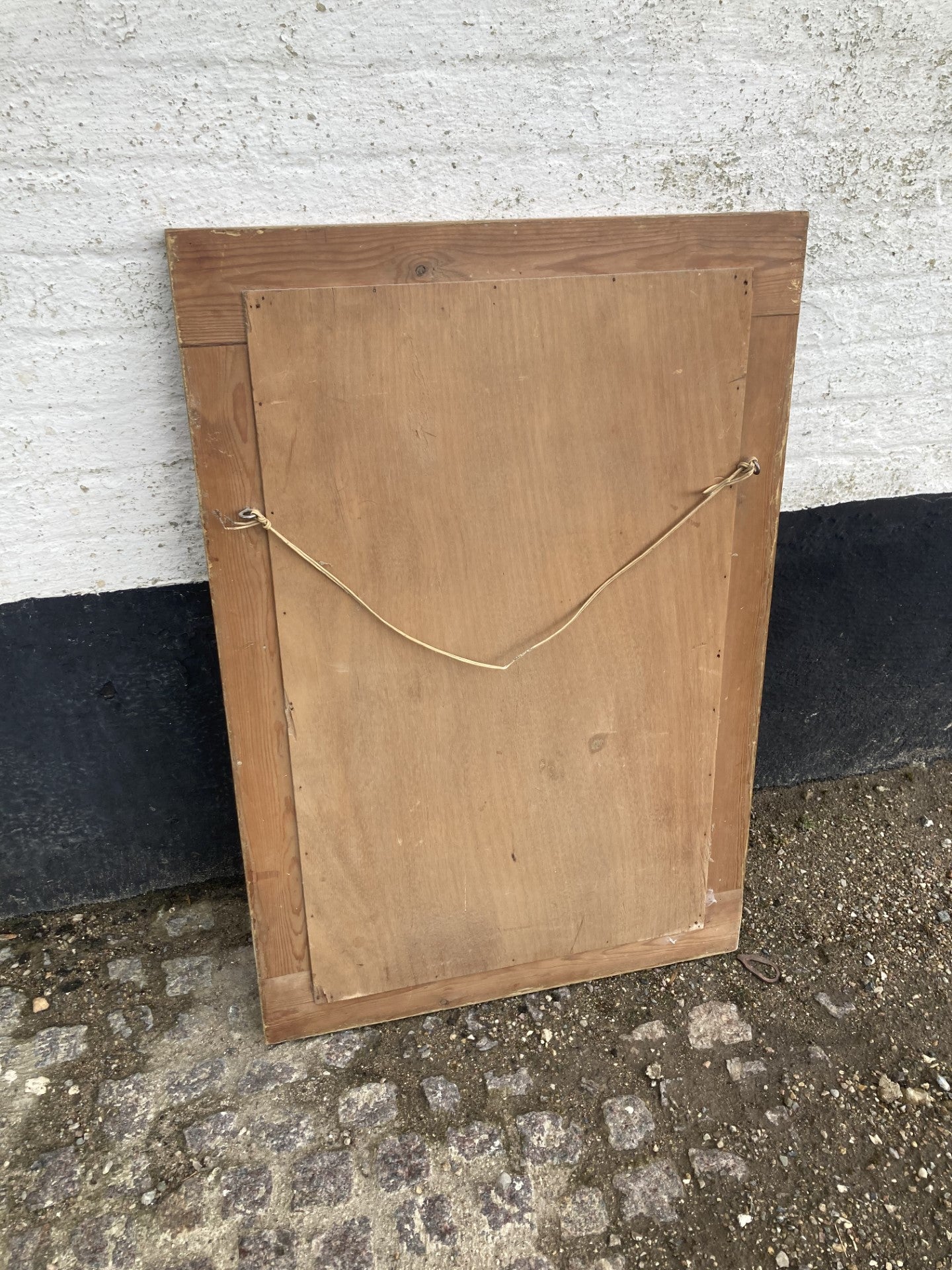 Beautiful pine mirror with faceted mirror - no. 01130