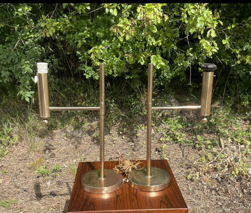 1 pair of Swedish brass table lamps by the brand Bergboms - no. 5587951532
