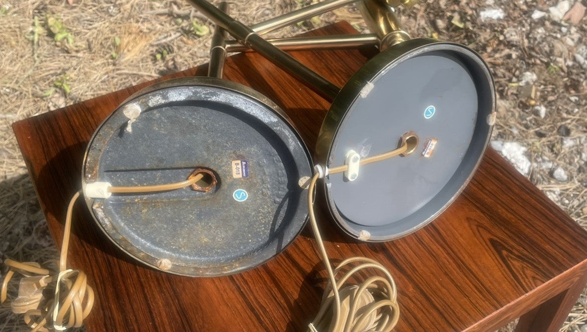1 pair of Swedish brass table lamps by the brand Bergboms - no. 5587951532