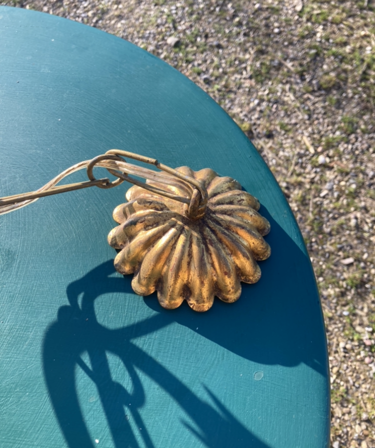 Vintage Italian or French gilded brass chandelier in the shape of a corncob - no. 011125