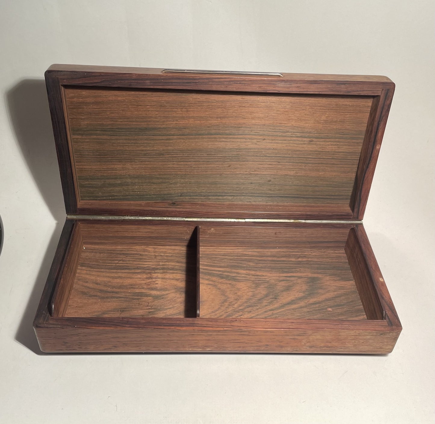 Beautiful Palisander Box with Silver Motif from Greenland - No. 09366