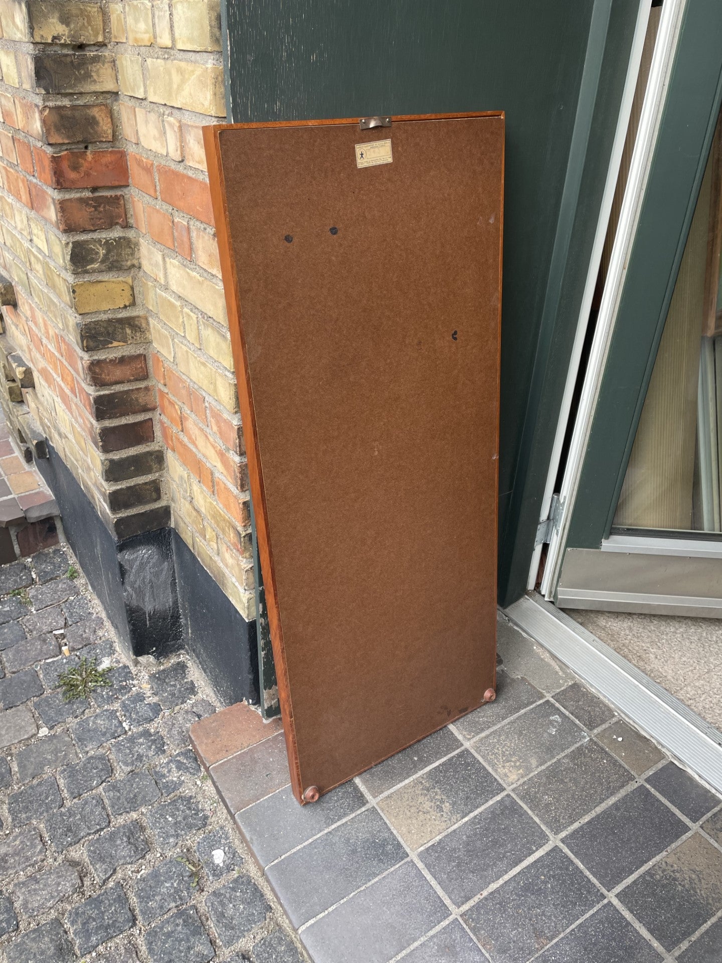 Flot stort teak spejl - nr. 011100