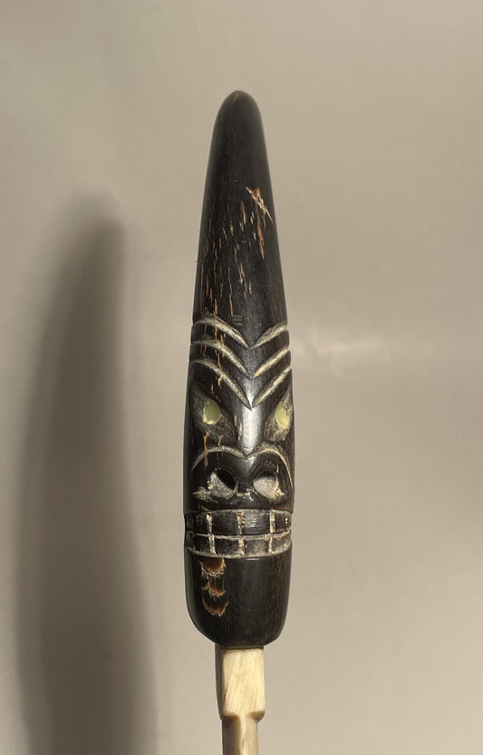 Paper knife with Tupilak handle, carved from buffalo horn and whale rib - no. 09980