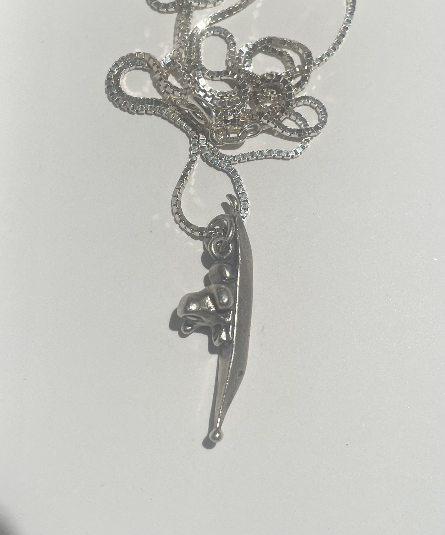 Greenlandic silver necklace (not stamped), chain stamped 925 - no. 02020