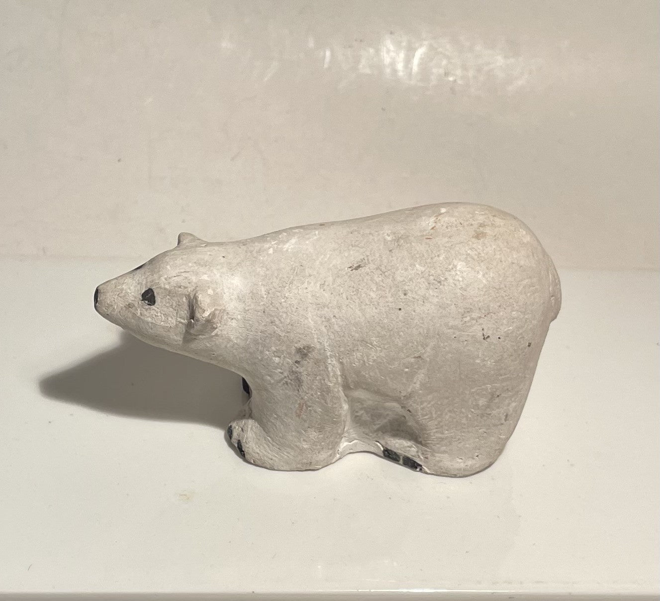 Cute polar bear made of plaster, stamped Nanok - no. 021090
