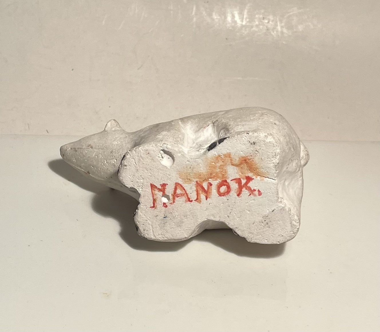 Cute polar bear made of plaster, stamped Nanok - no. 021090