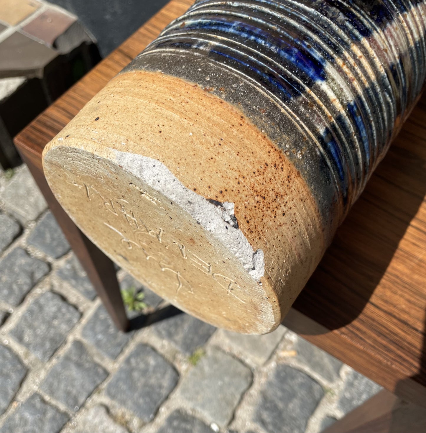 Large unique floor vase made of stoneware by Tue Poulsen - no. 018020