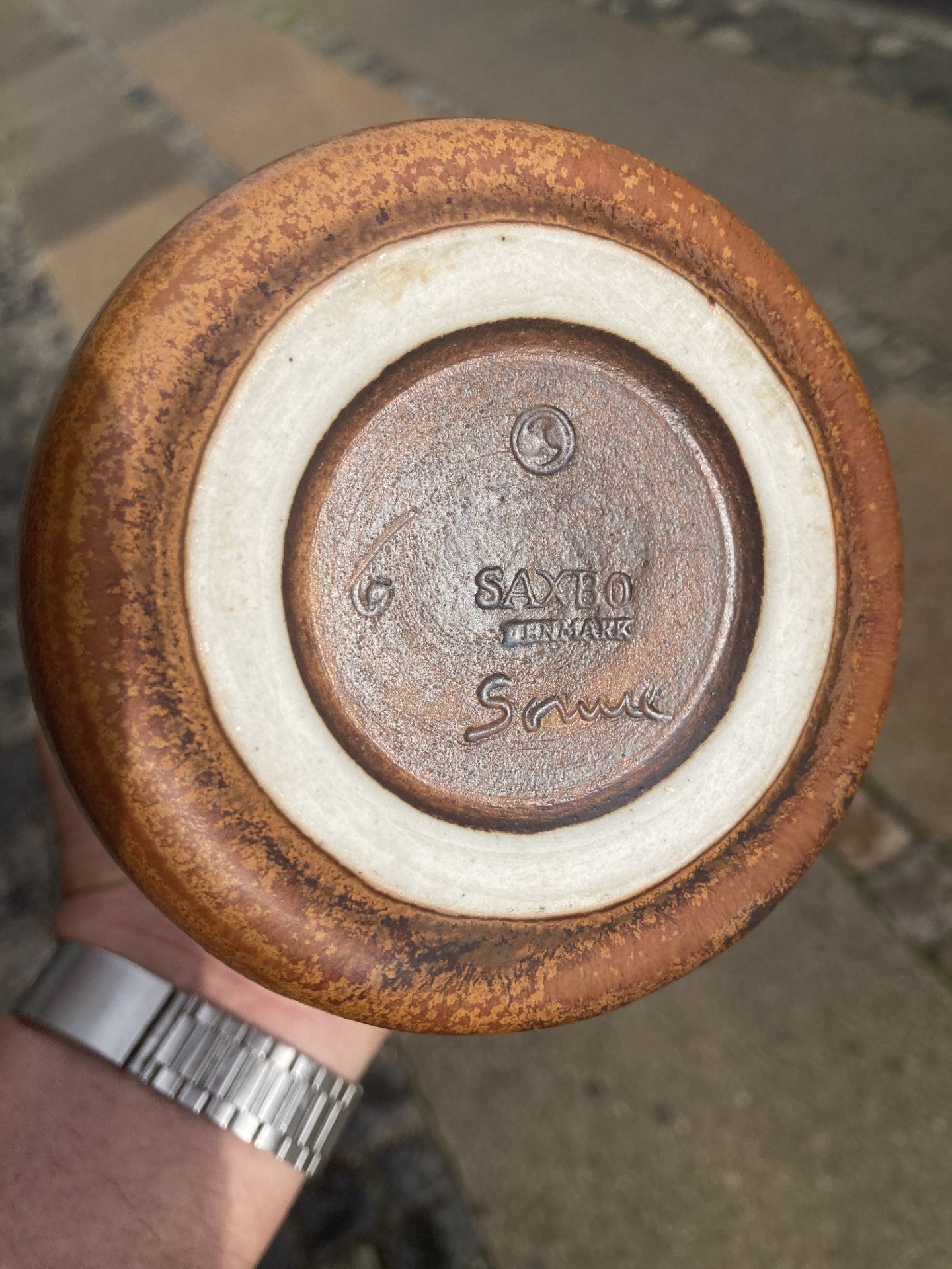 Smuk unica stentøj vase fra Saxbo vase, design af Edith Sonne