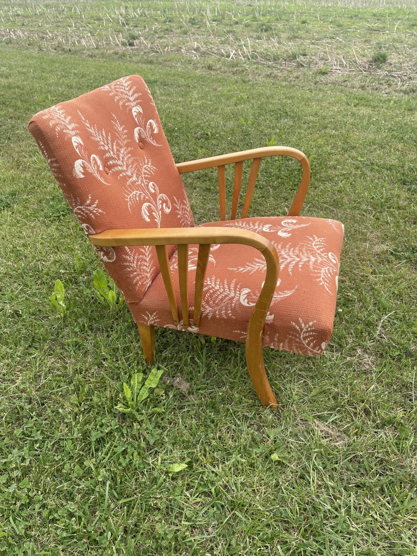Beautiful old Swedish armchair/armchair made of birch wood - no. 09090
