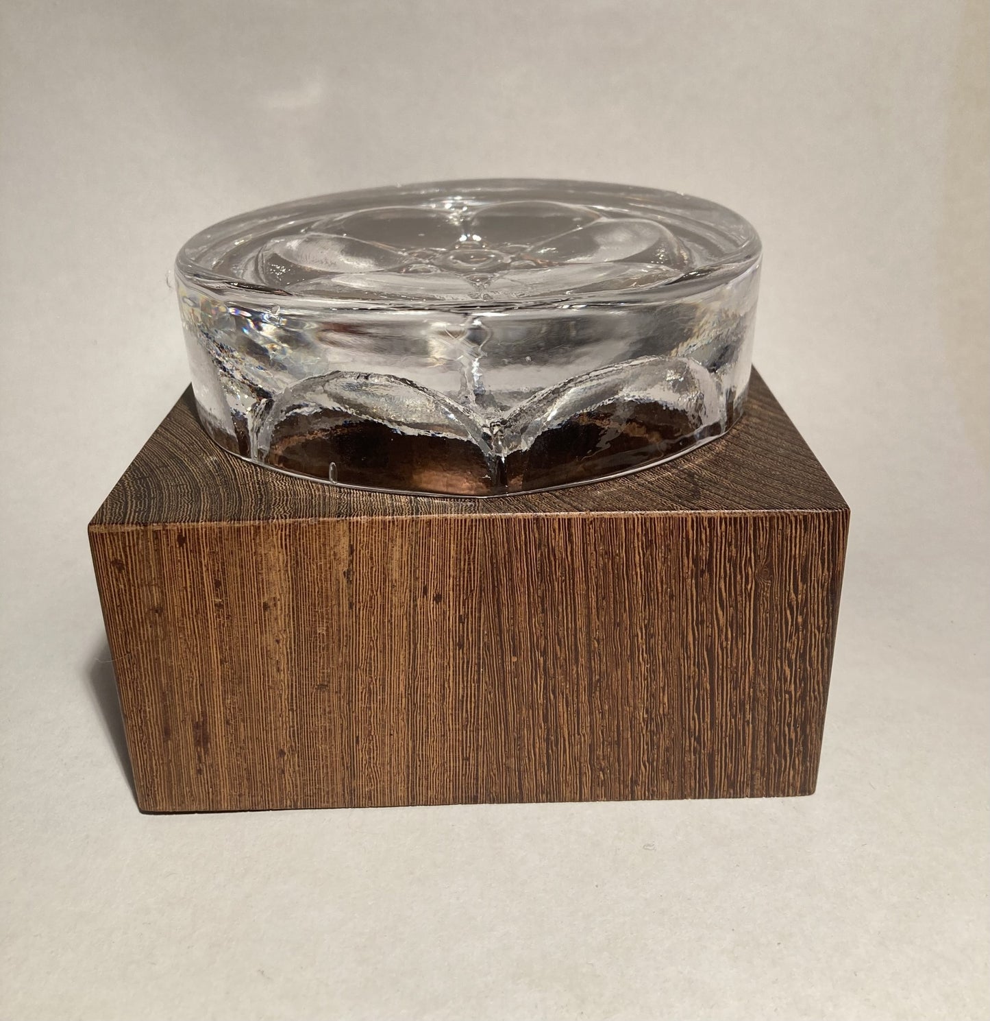 Beautiful Wenge jar with glass lid from Koste Boda - no. 01686