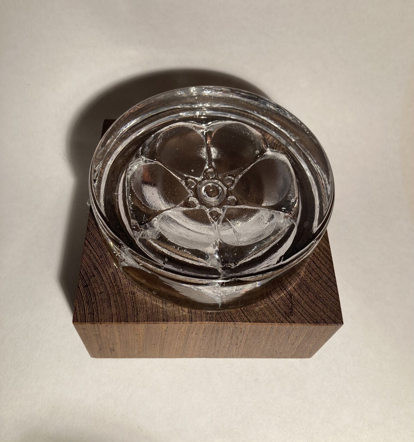Beautiful Wenge jar with glass lid from Koste Boda - no. 01686