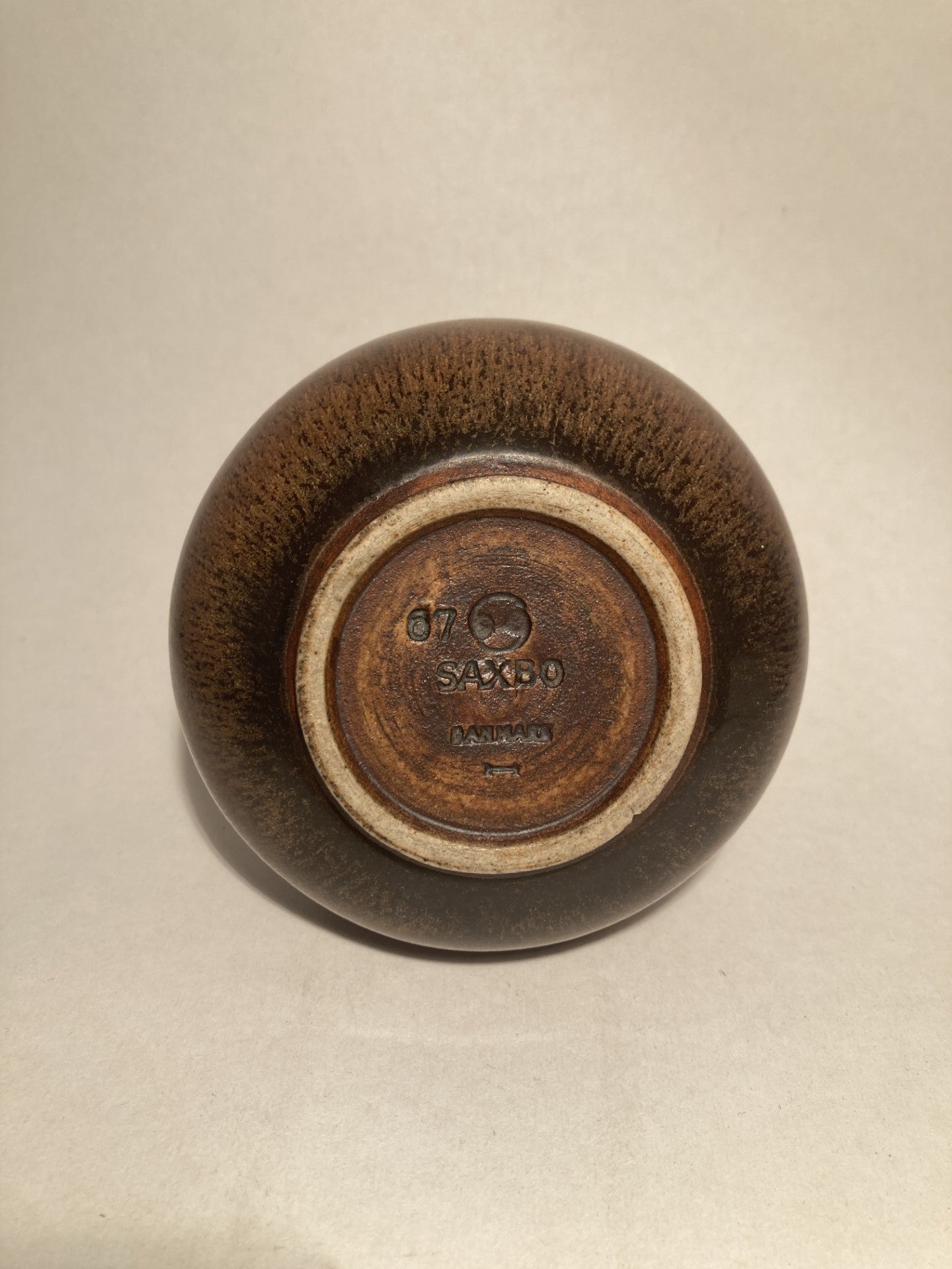 Flot Saxbo vase med harepels glasur - nr. 01382