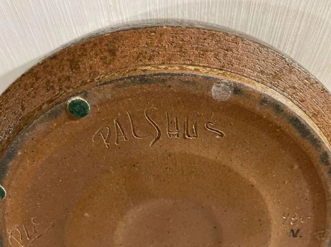 Danish Mid-Century Chamotte Stoneware Disk From Palshus