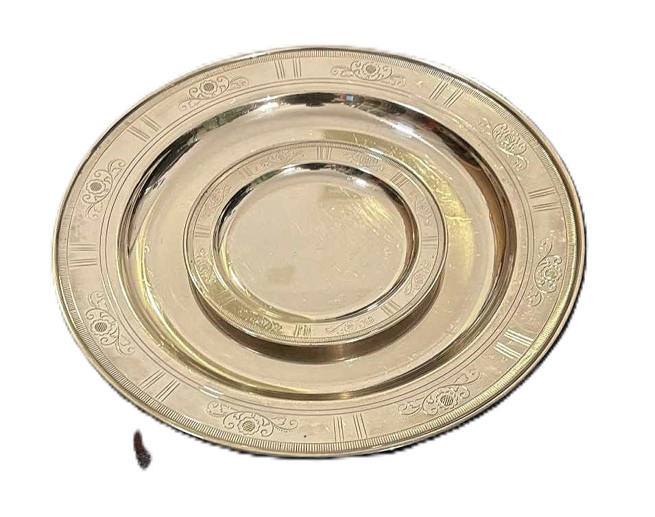 Two 1920s Art Deco Silver Plated Serving Plates by Just Andersen, Denmark